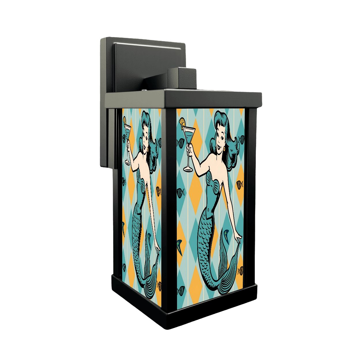 Mid Mod 50s Mermaid Cocktail Hour Kitschy Entry, Pool Patio Wall Light - Mid Century Modern Gal