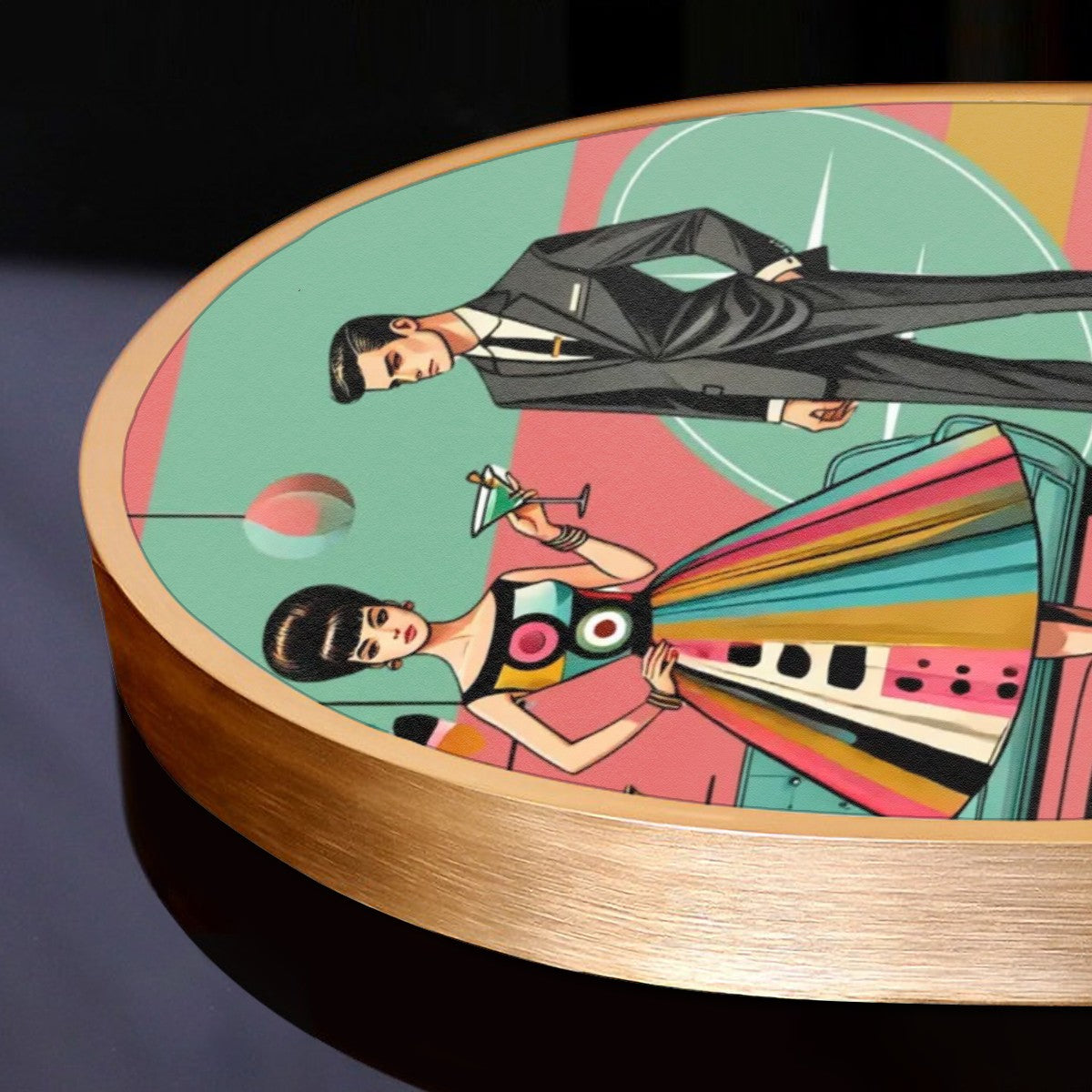 Mid Century Modern Kitschy Cocktail Hour, Mod Arc Wall Art - Mid Century Modern Gal
