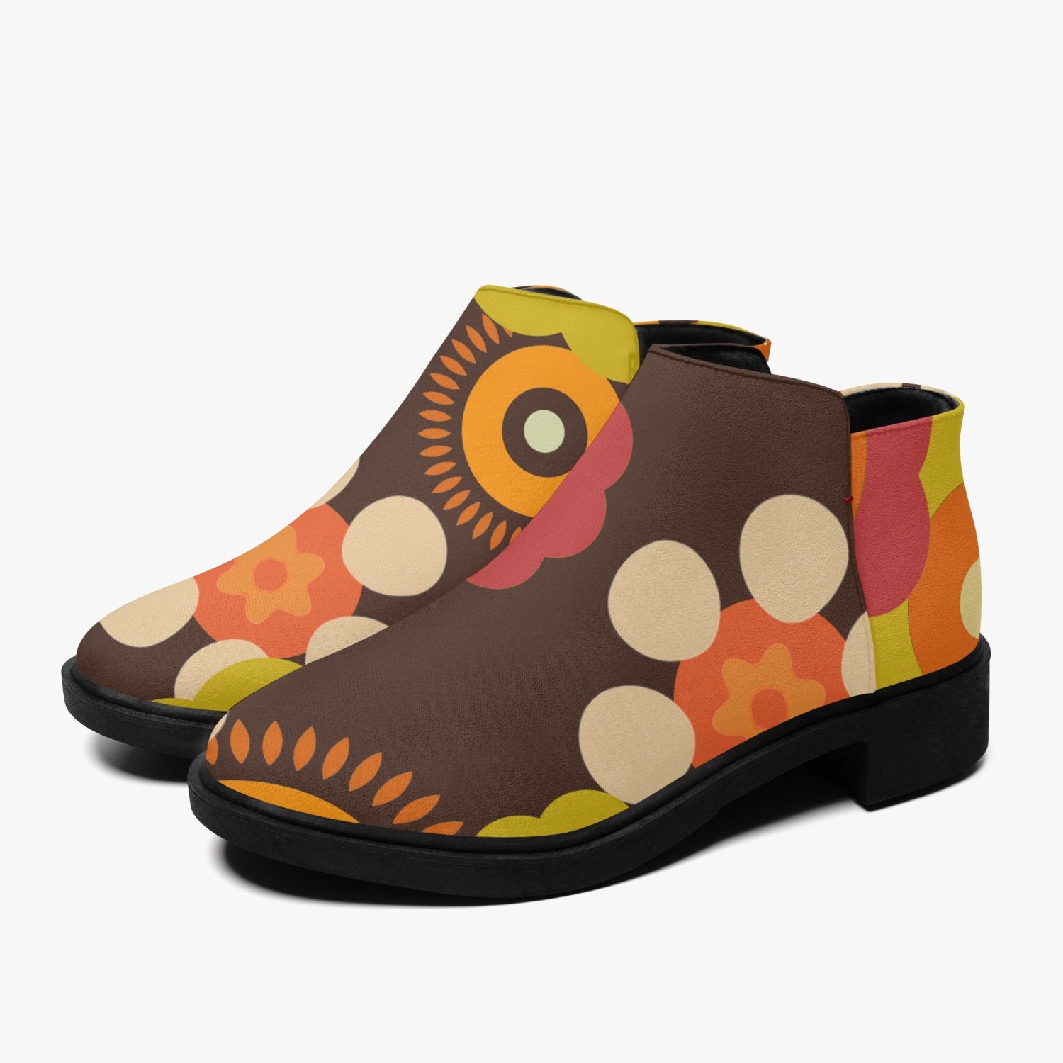 Retro Flower Power Shoe Boot, Trendy 70s Style - Mid Century Modern Gal