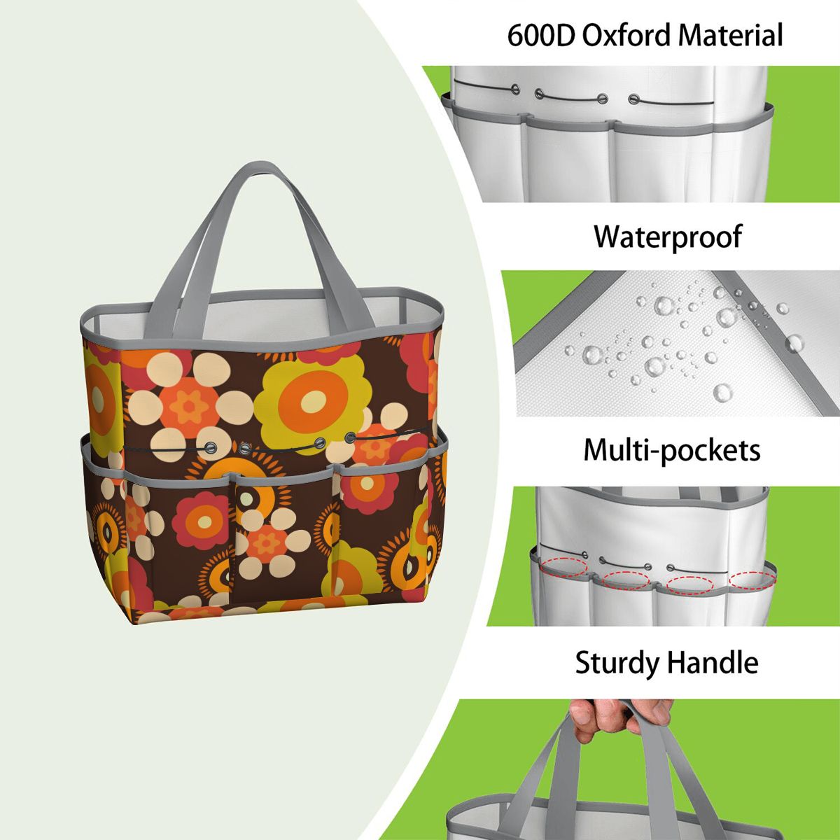 Retro Flower Power 70s Garden Tool Bag - Mid Century Modern Gal
