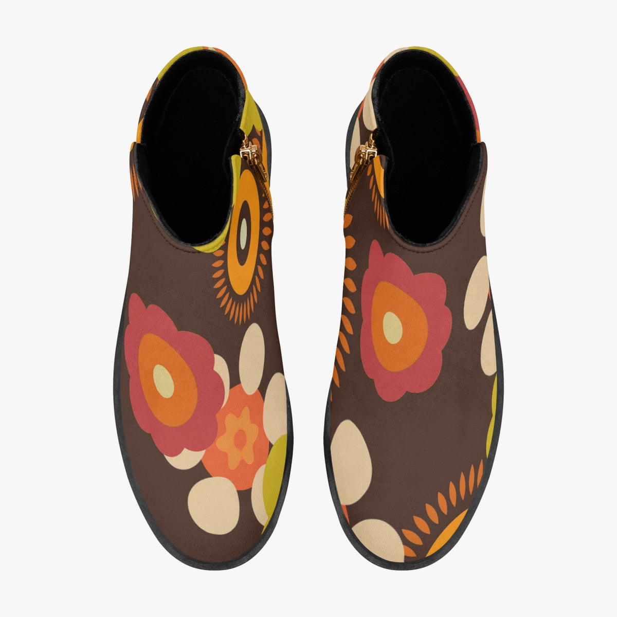Retro Flower Power Shoe Boot, Trendy 70s Style - Mid Century Modern Gal