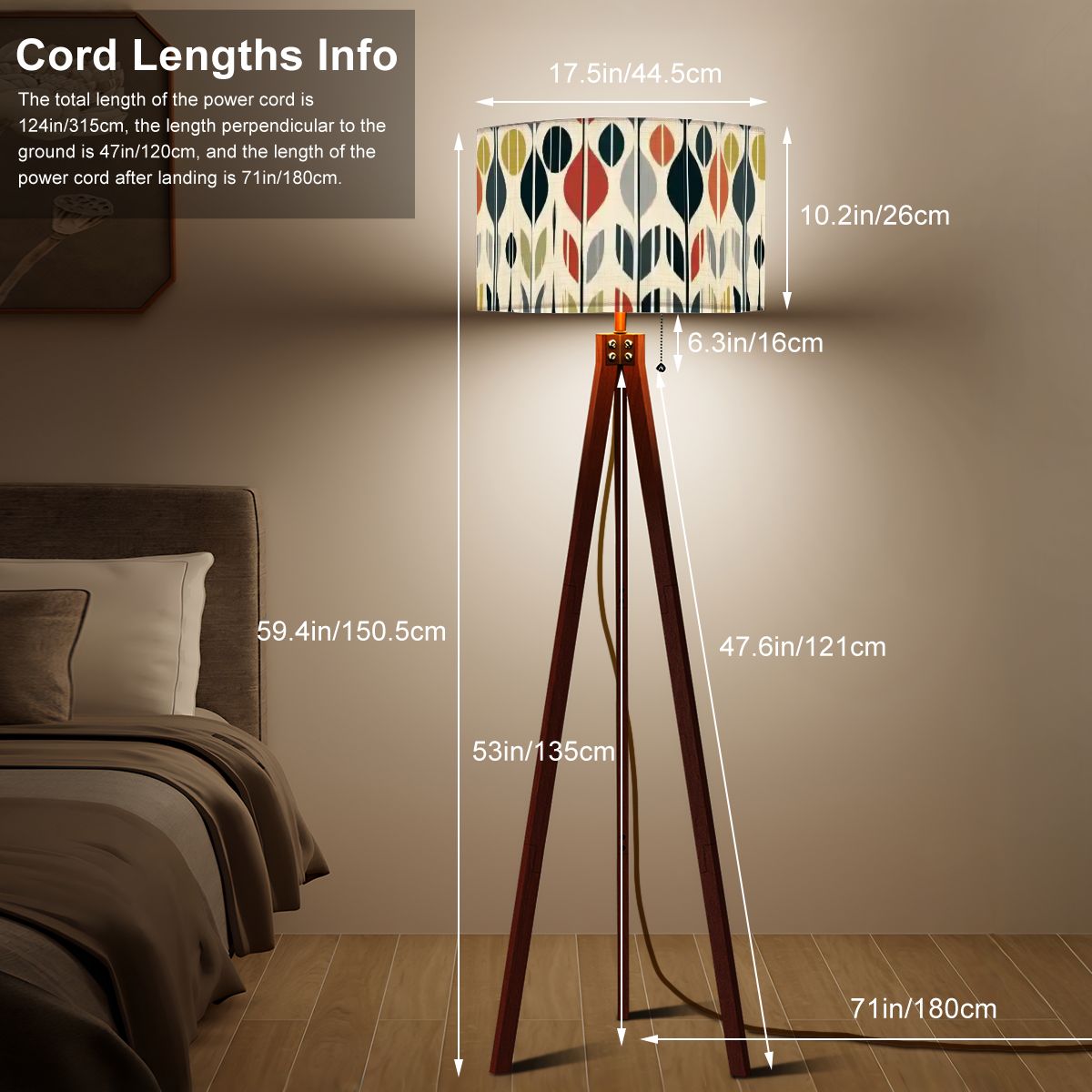 Scandinavian Modern Danish Floral Leaves, Hygge Designed Mid Century Modern Tripod Lamp - Mid Century Modern Gal