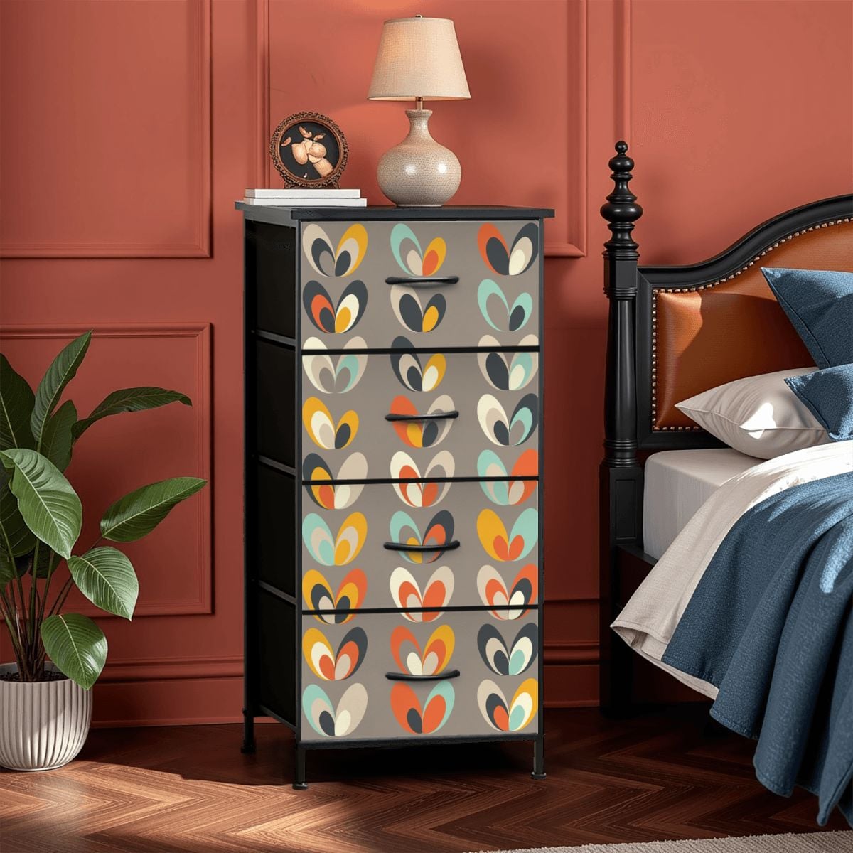 modern danish dresser Mid Mod Scandinavian Floral 4-Drawer Portia And Scarlett 22011 venue:Church With diverse style inspirations Color:Custom(leave in the note)