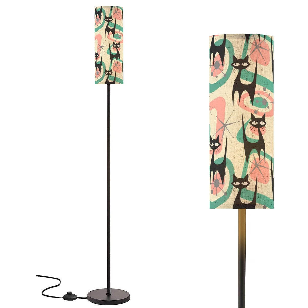 Atomic Kitschy Cats Mid Century Modern Floor Lamp Modern Standing Lamp - Mid Century Modern Gal