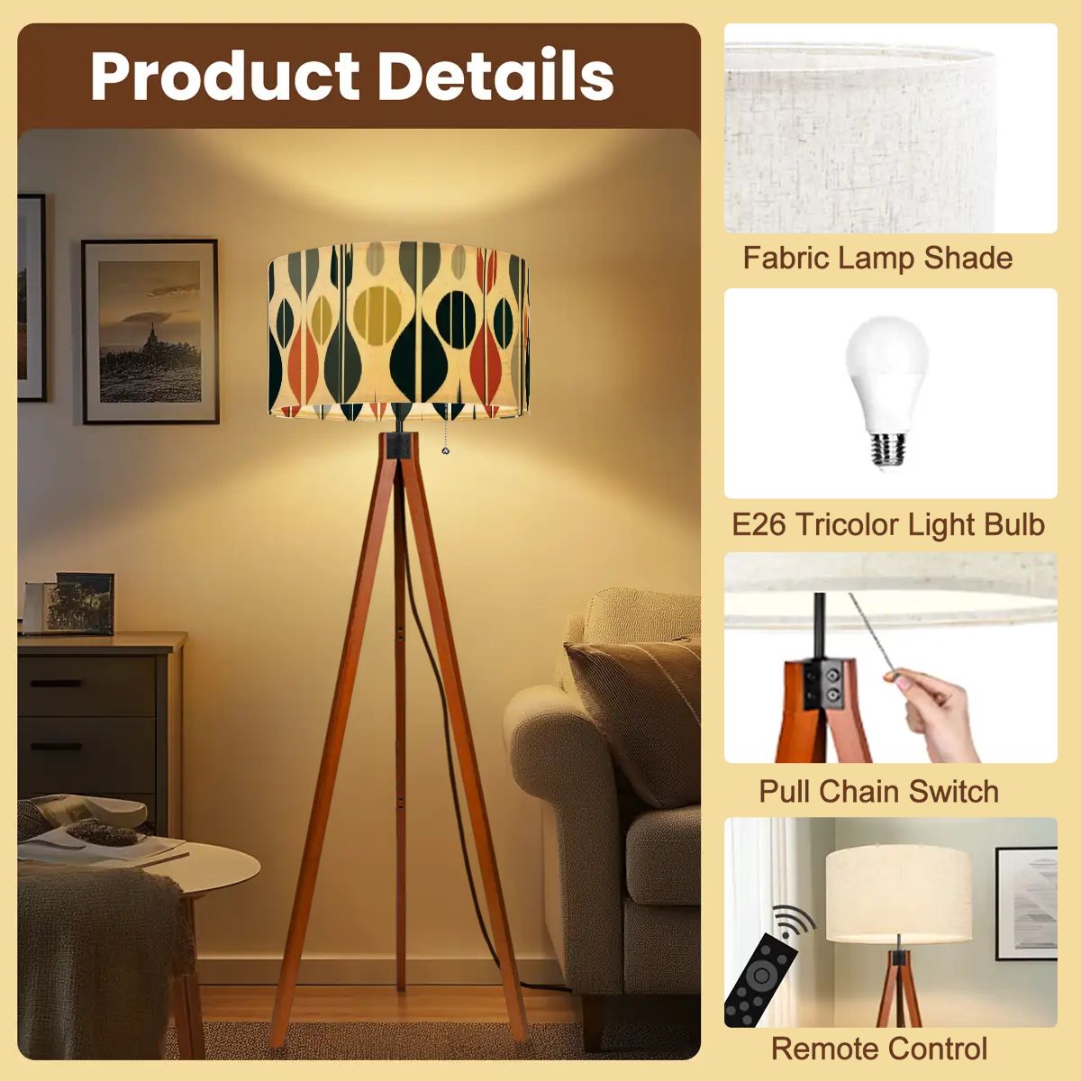 Retro Scandinavian Designed Mid Mod Tripod Floor Lamp - Mid Century Modern Gal