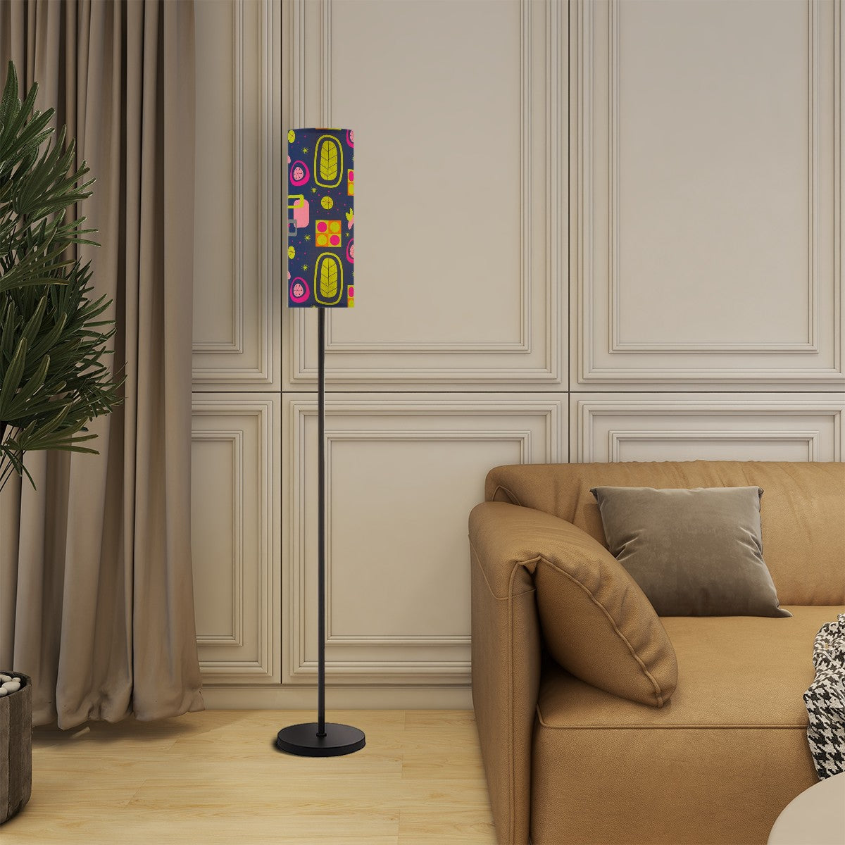 Mid Century Modern Floor Lamp, Boho Blue, Green, Mid Mod Fun Modern Standing Lamp - Mid Century Modern Gal
