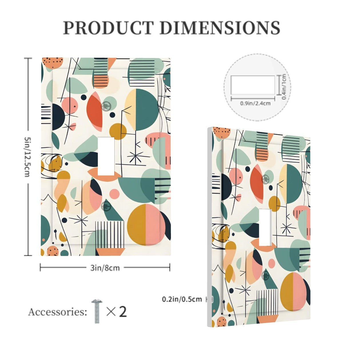 Modern Boho Abstract Modern Switch Cover 1-Gang 1 Toggle - Mid Century Modern Gal