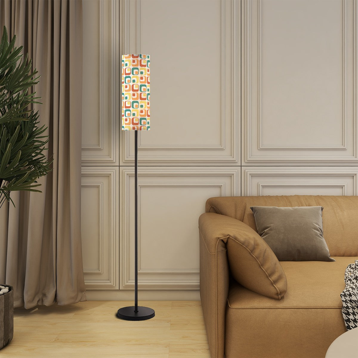 Mid Mod Geometric Colorful Funky Fun Floor Lamp With Remote Control - Mid Century Modern Gal