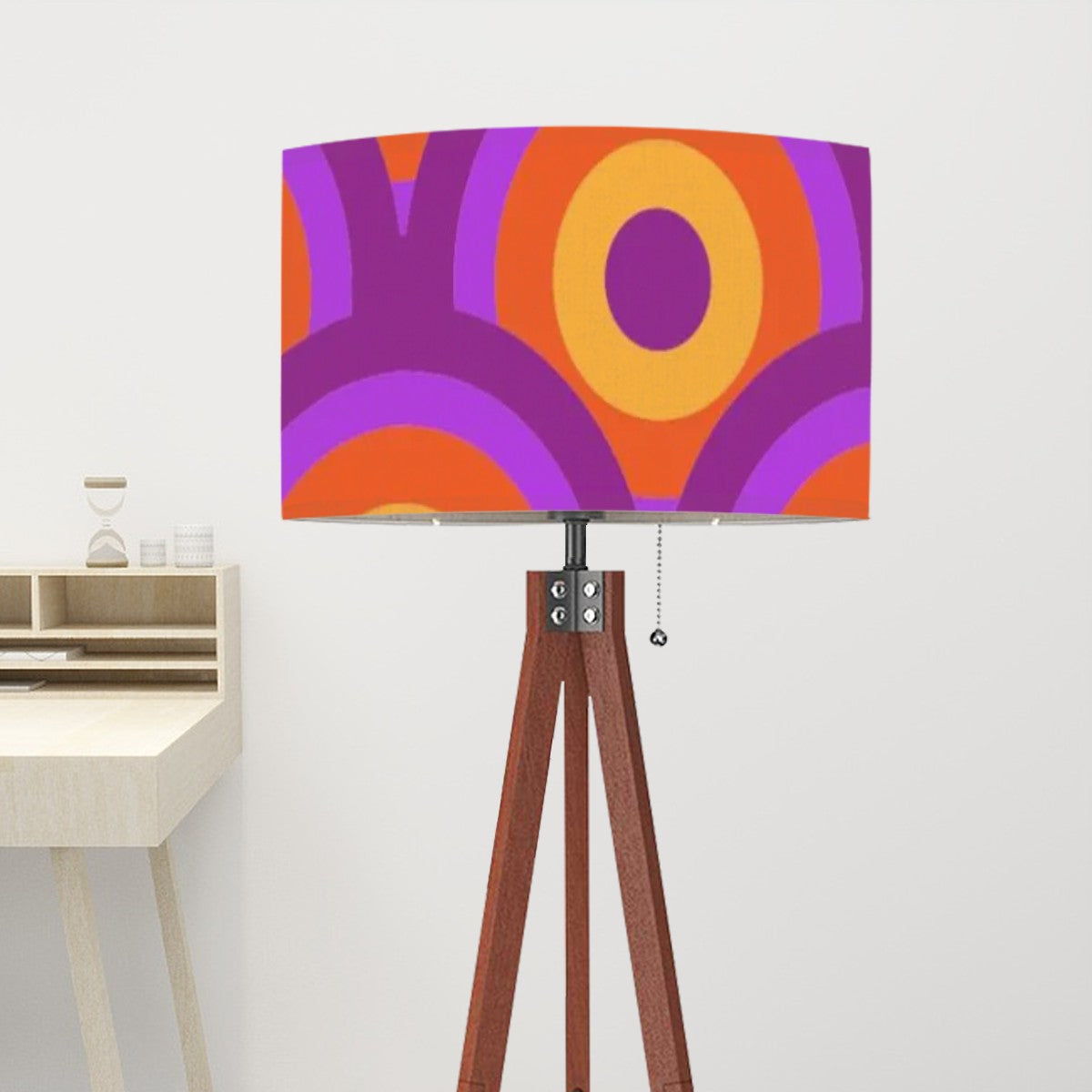 Retro Purple, Orange Groovy Mod Tripod Floor Lamp - Mid Century Modern Gal