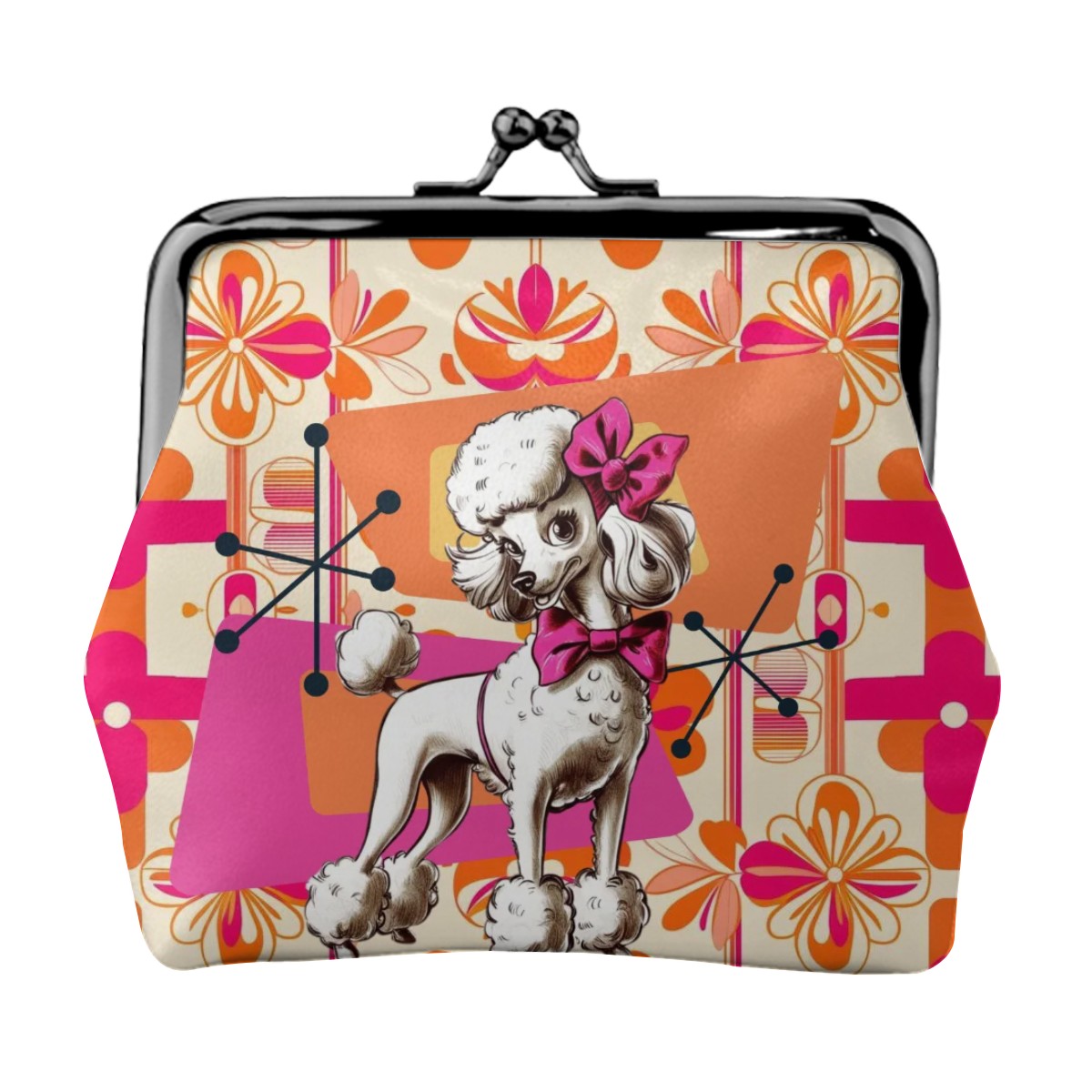 Atomic 50s Poodle Mid Century Modern Coin Purse – Retro Kitsch Accessory for Vintage Style Lovers - Mid Century Modern Gal
