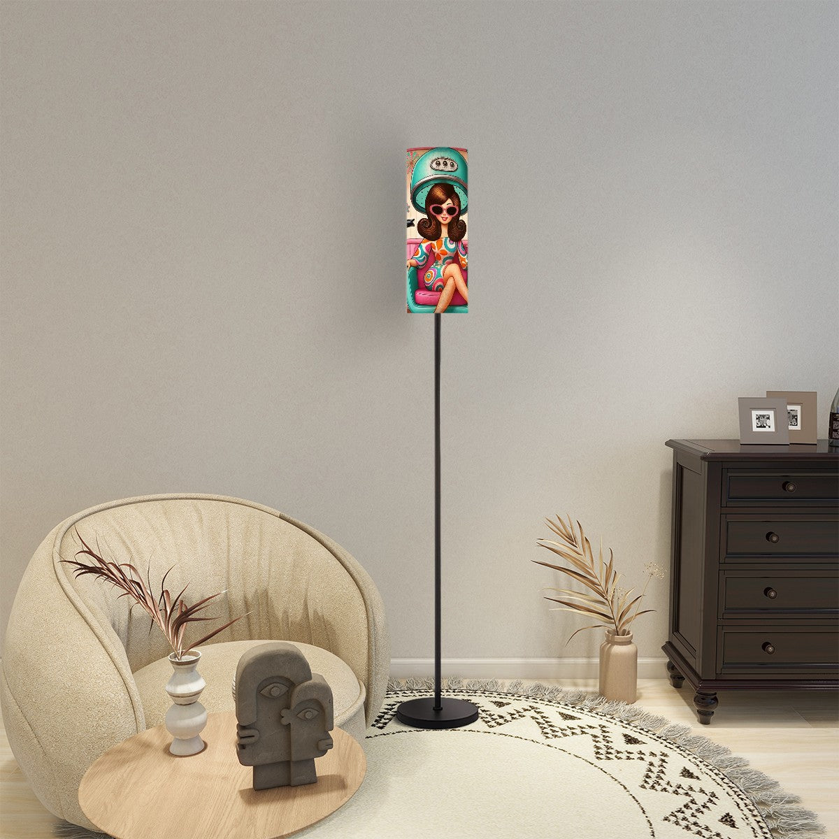 Mid Century Modern Kitschy Hairdresser Slim Mod Floor Lamp - Mid Century Modern Gal