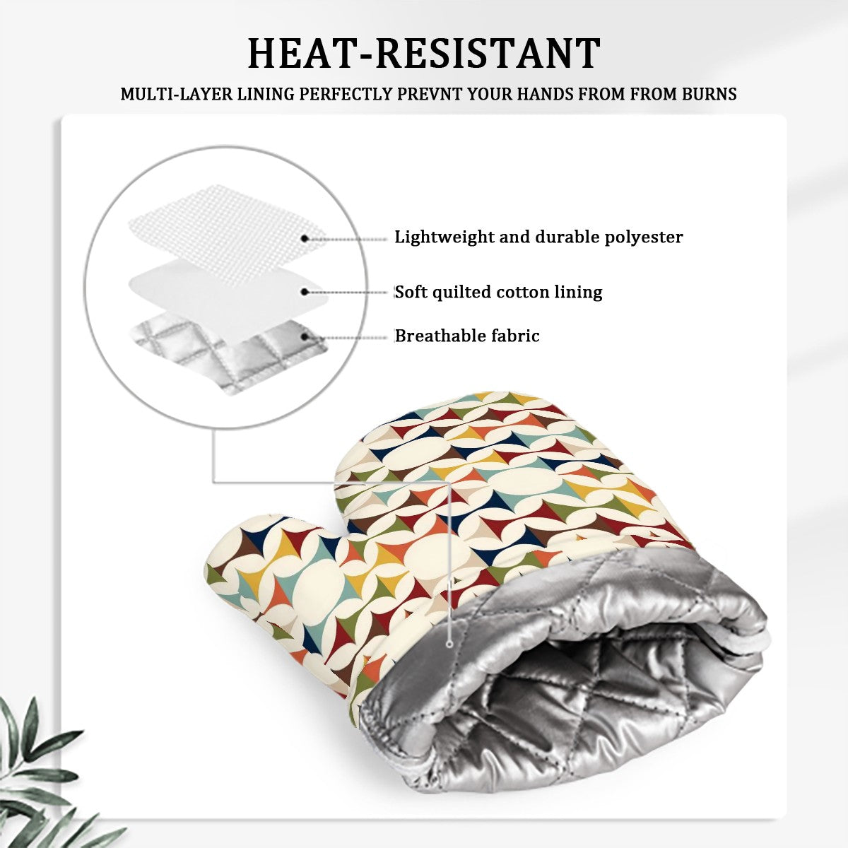 Mid Mod Scandinavian Designed Mid Century Modern Designed Oven Mitts and Pot Holders Sets (Right Hand) - Mid Century Modern Gal
