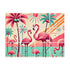 Palm Springs Cali Kitschy 50s Flamingo Mid Century Modern Hanging Room Divider One Side Print - Mid Century Modern Gal