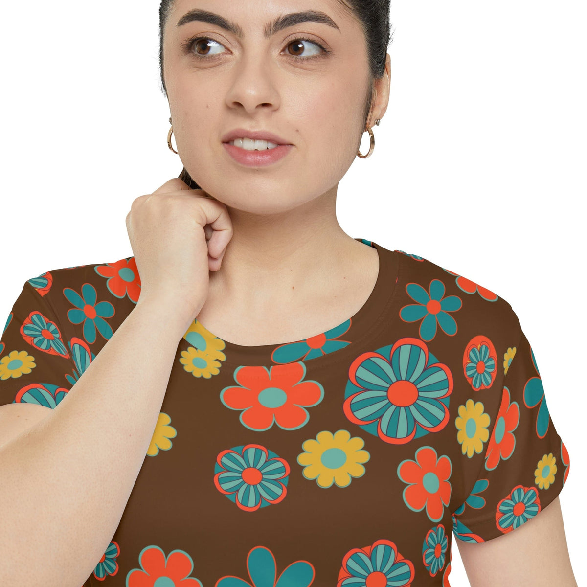 Flower Power, Atomic Cat, Hipster Vibes, Women's Short Sleeve Shirt All Over Prints