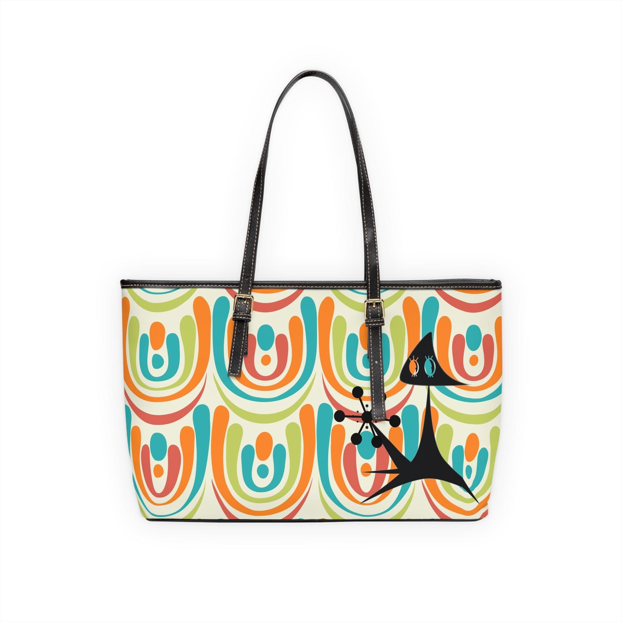 Groovy Cat, I Love You, Retro Mid Mod Leather Shoulder Bag Bags