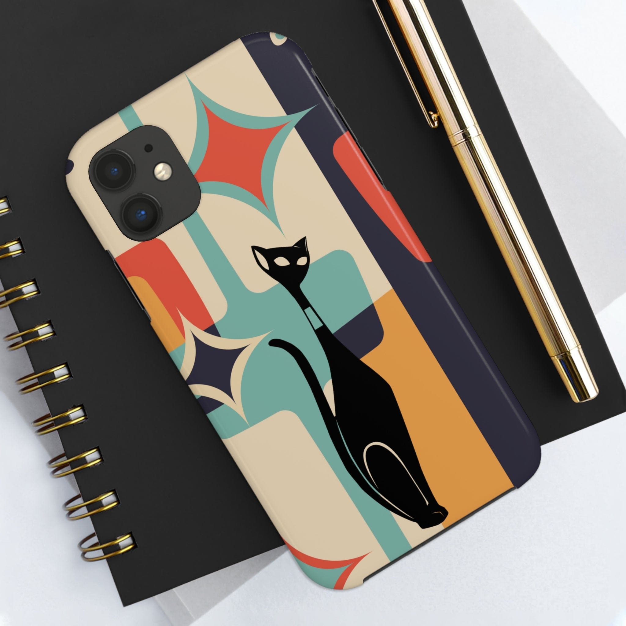 Atomic Cat, Sexton Cat, Mid Mod, Retro Geometric, Starburst Tough Phone Cases Phone Case iPhone 11