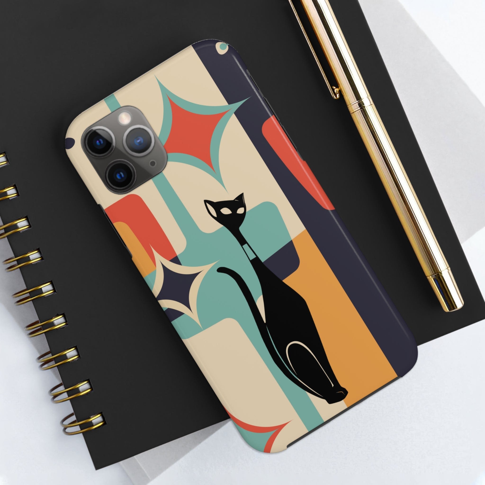 Atomic Cat, Sexton Cat, Mid Mod, Retro Geometric, Starburst Tough Phone Cases Phone Case iPhone 11 Pro Max