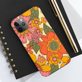 Groovy Retro Flower Power Vintage Inspired Pattern Smart Phones Tough Phone Cases Phone Case iPhone 11 Pro Max Mid Century Modern Gal