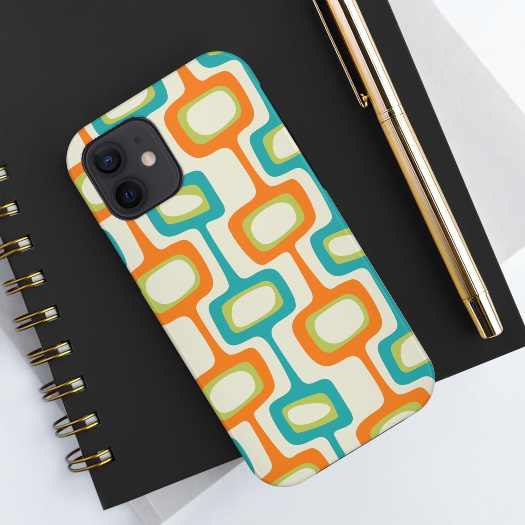 Mid Century Modern Groovy Googie Design, Colorful Smart Phone Touch Cases Phone Case iPhone 12