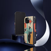Atomic Cat, Sexton Cat, Mid Mod, Retro Geometric, Starburst Tough Phone Cases Phone Case iPhone 13 Mini Mid Century Modern Gal