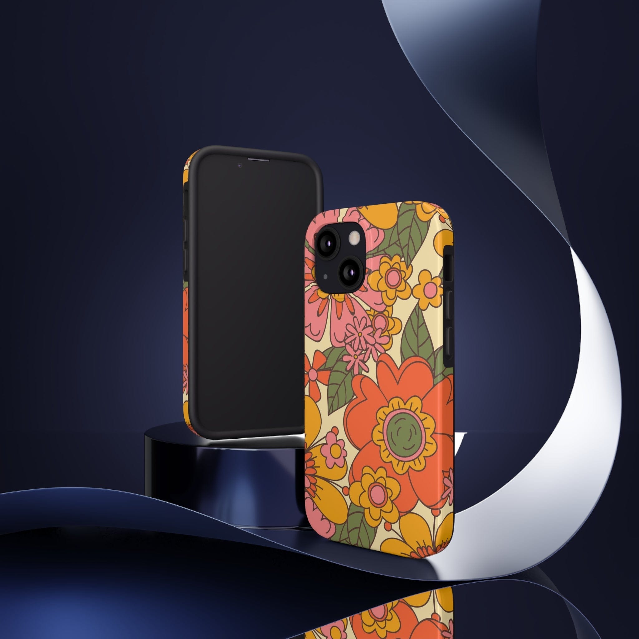Groovy Retro Flower Power Vintage Inspired Pattern Smart Phones Tough Phone Cases Phone Case iPhone 13 Mini
