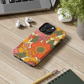 Groovy Retro Flower Power Vintage Inspired Pattern Smart Phones Tough Phone Cases Phone Case iPhone 14 Pro Max Mid Century Modern Gal
