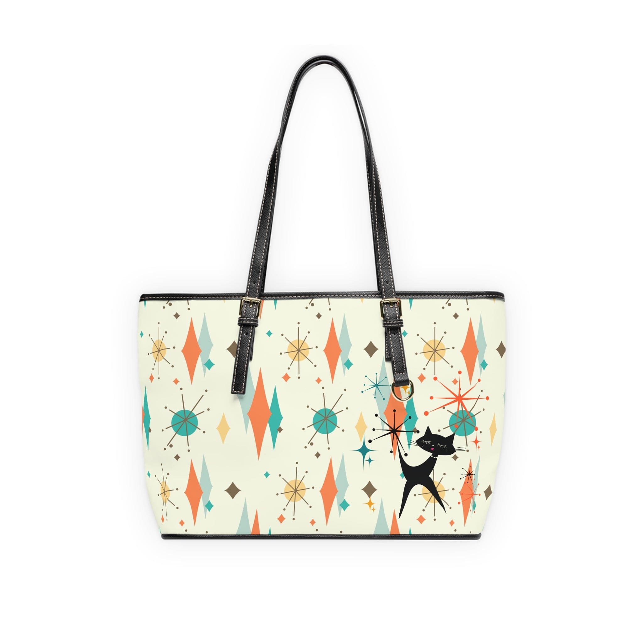 Mid Century Atomic Franciscan Pattern, Atomic Cat, Retro Mod Shoulder Bag Bags