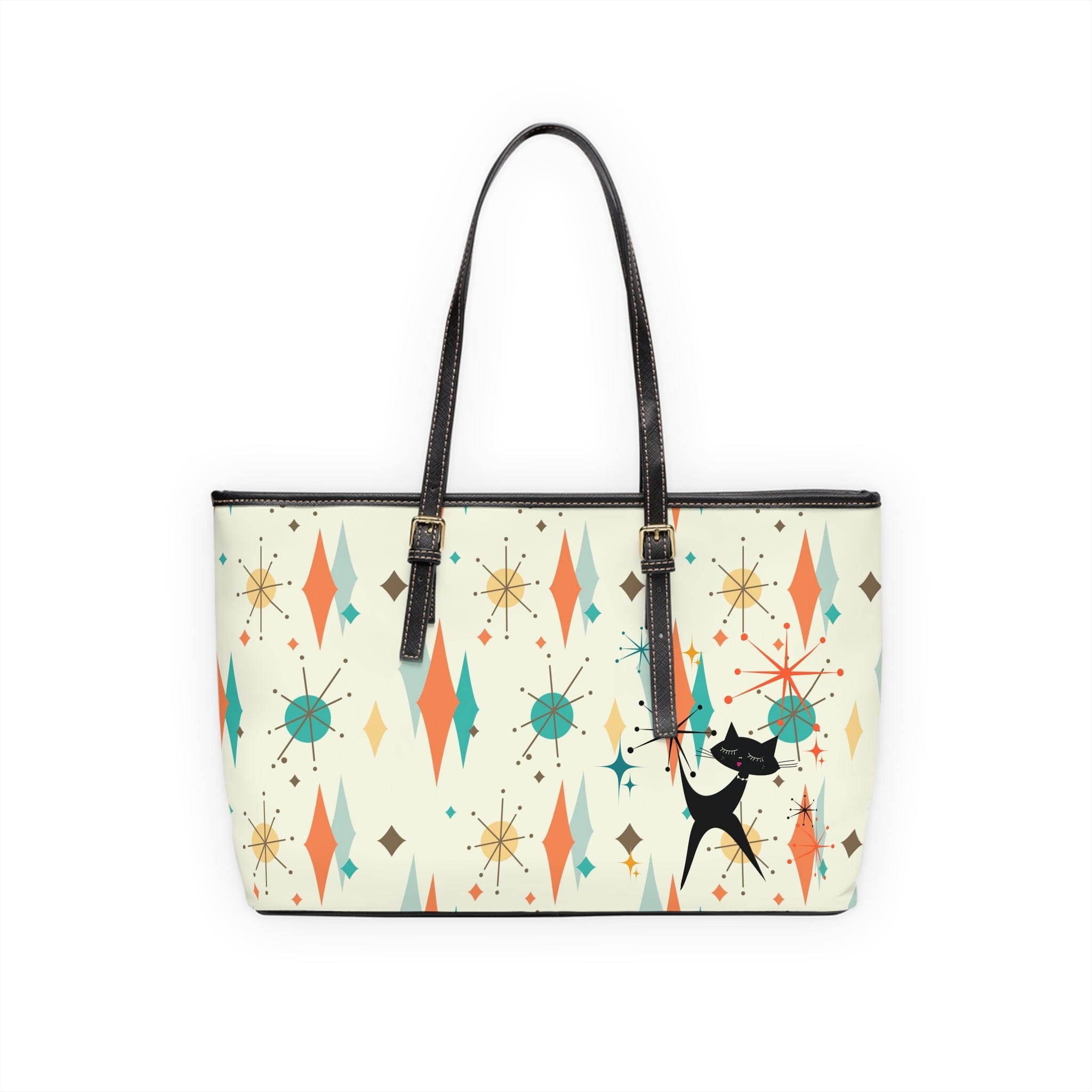Mid Century Atomic Franciscan Pattern, Atomic Cat, Retro Mod Shoulder Bag Bags