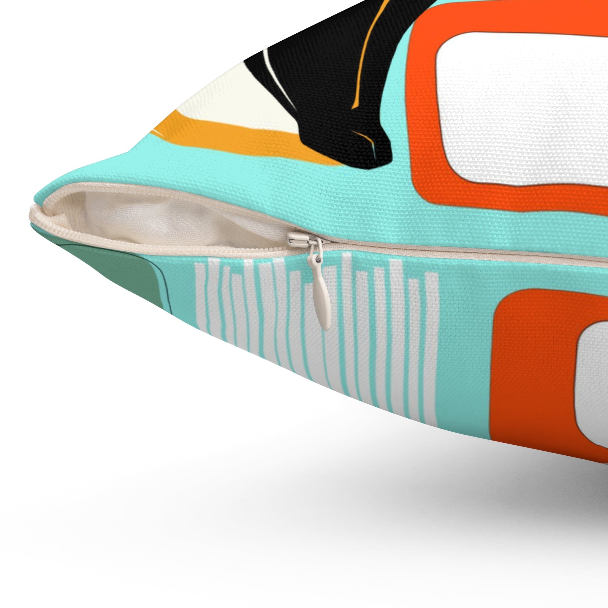 Mid Century Modern Aqua Blue, Geometric, Atomic Cat, Boomerang, Retro Pillow Home Decor