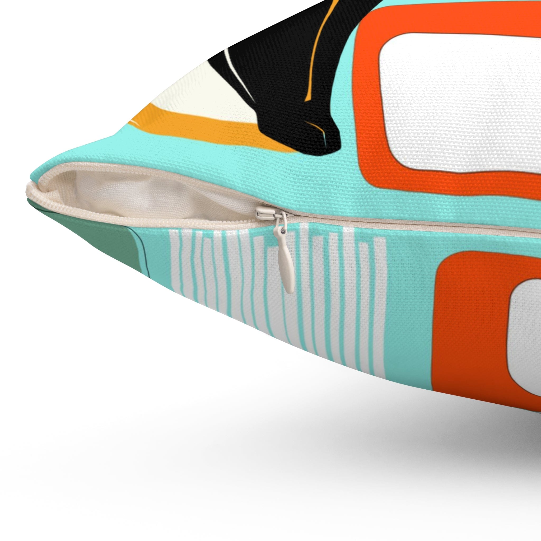 Mid Century Modern Aqua Blue, Geometric, Atomic Cat, Boomerang, Retro Pillow Home Decor