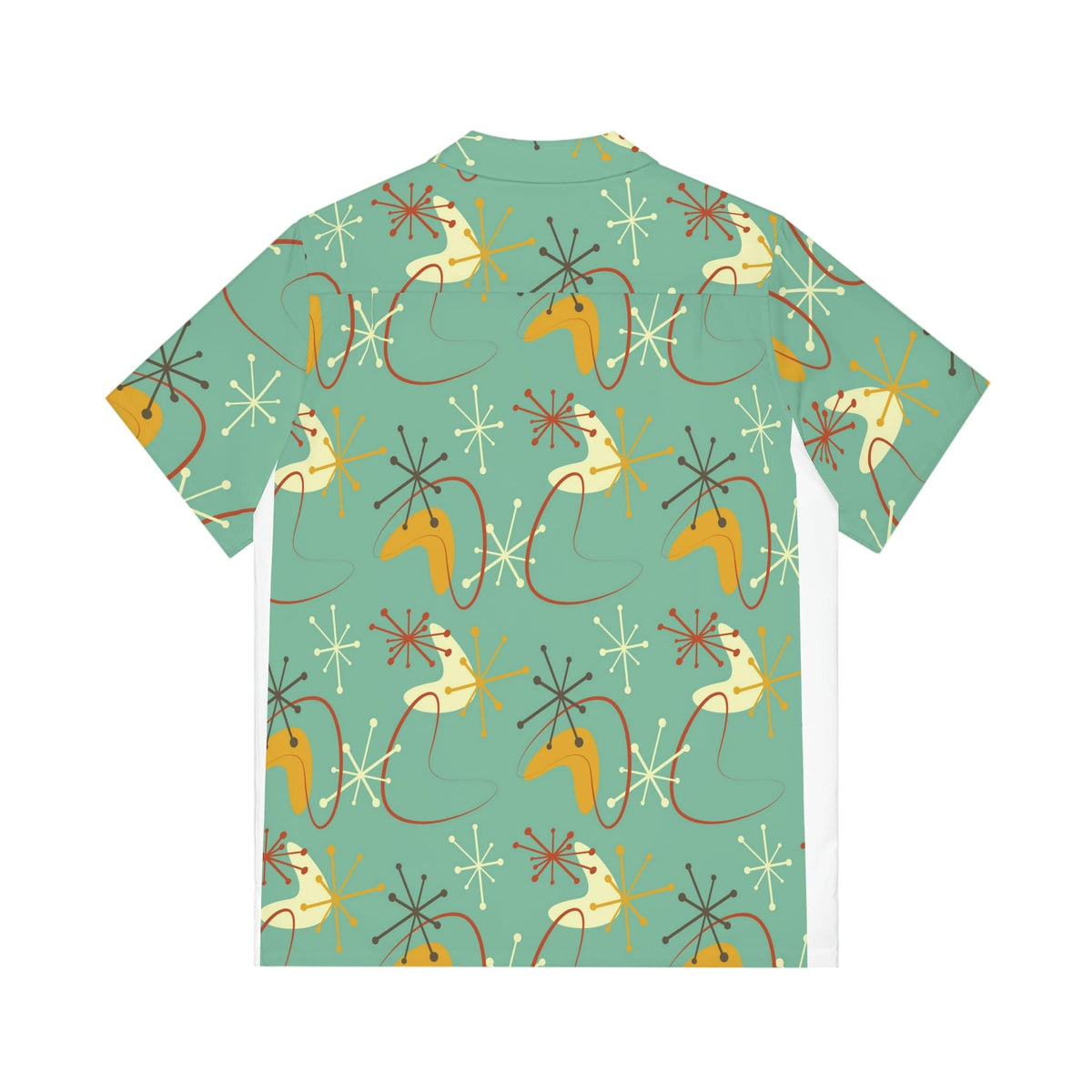 Mid Century Modern Atomic Boomerang Men's Hawaiian Shirt All Over Prints