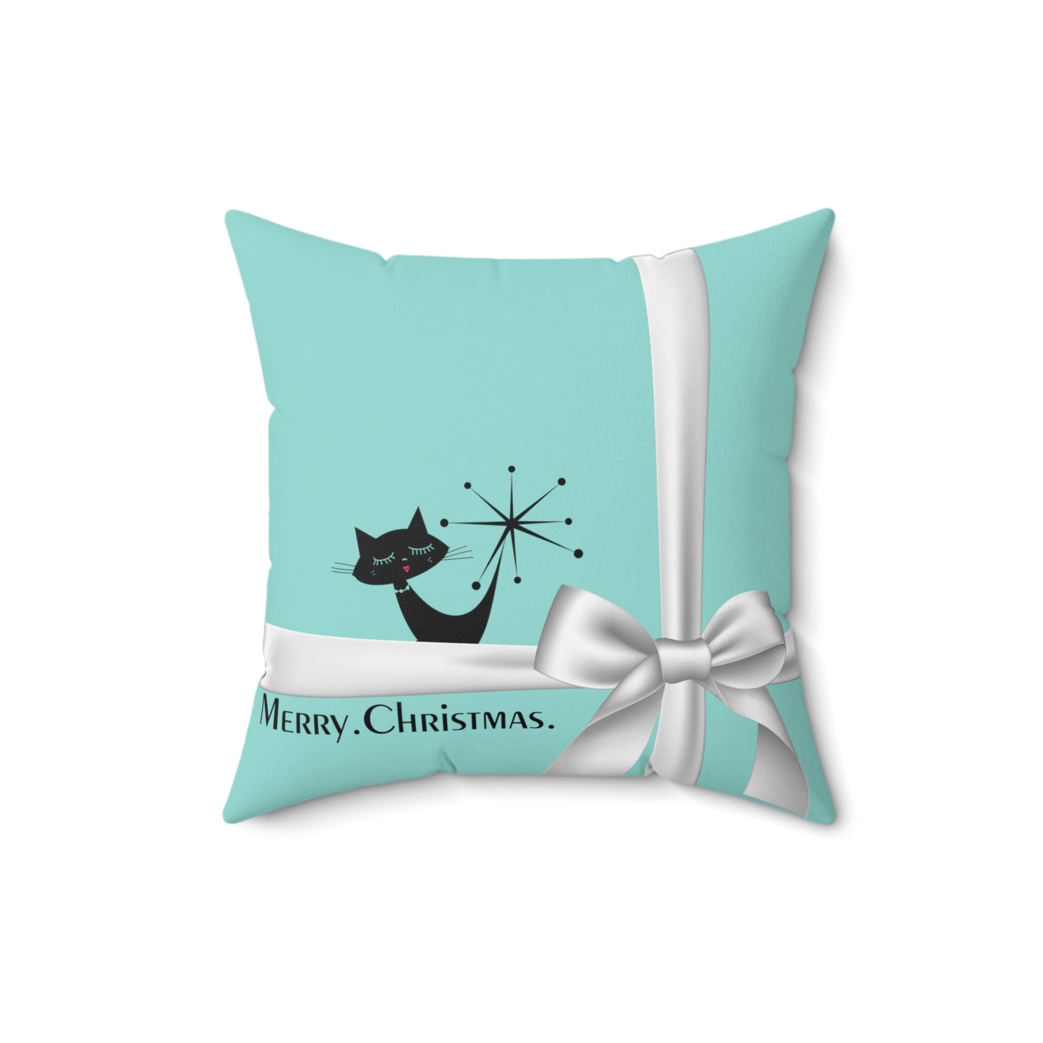 Mid Century Modern Atomic Cat, Christmas Pillow And Insert Home Decor