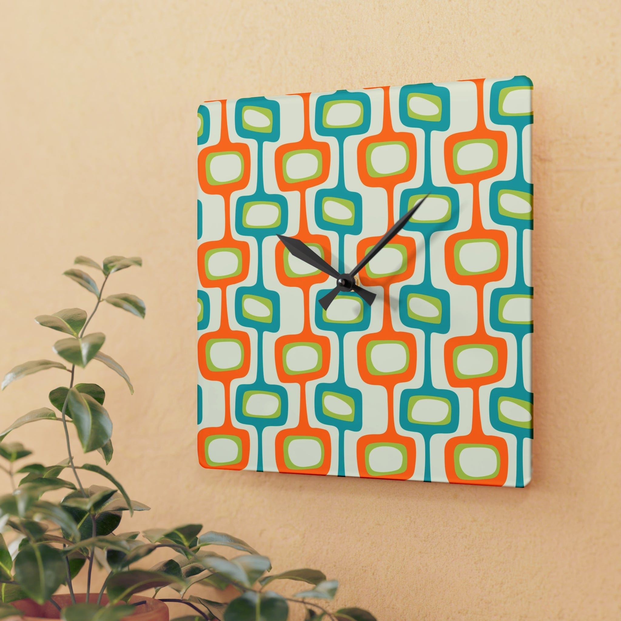 Mid Century Modern Atomic Googie Design Acrylic Wall Clock Home Decor