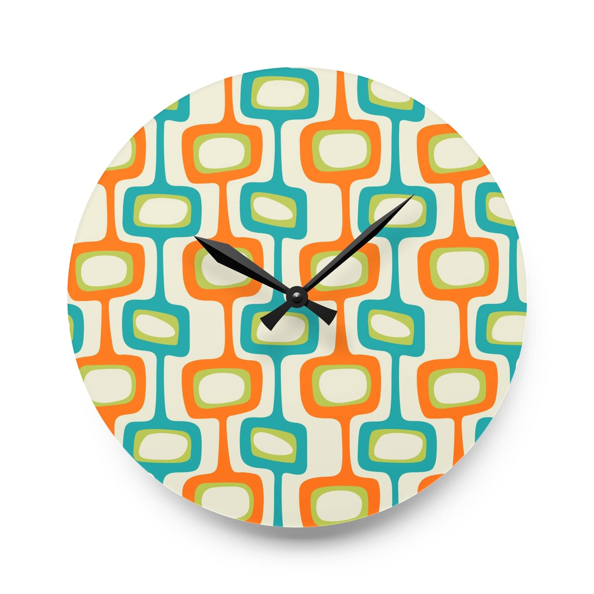 Mid Century Modern Atomic Googie Design Acrylic Wall Clock Home Decor