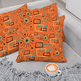 Mid Century Modern Atomic Starburst, Orange, Geometric, Retro Pillow Case And Insert Home Decor Mid Century Modern Gal