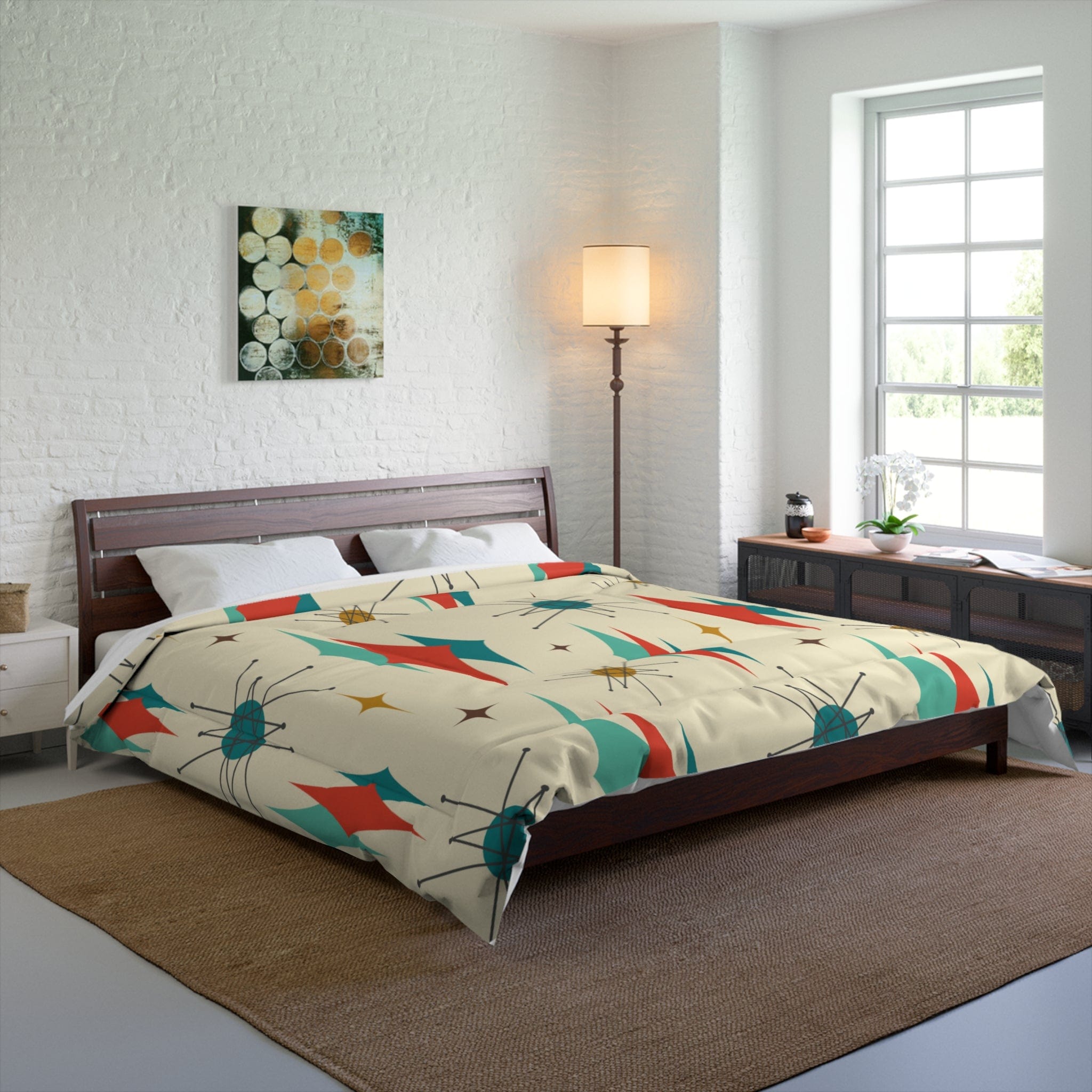 Mid Century Modern Bedding Atomic Retro Franciscan MCM Vintage Inspired Retro King Or Queen Size Comforter