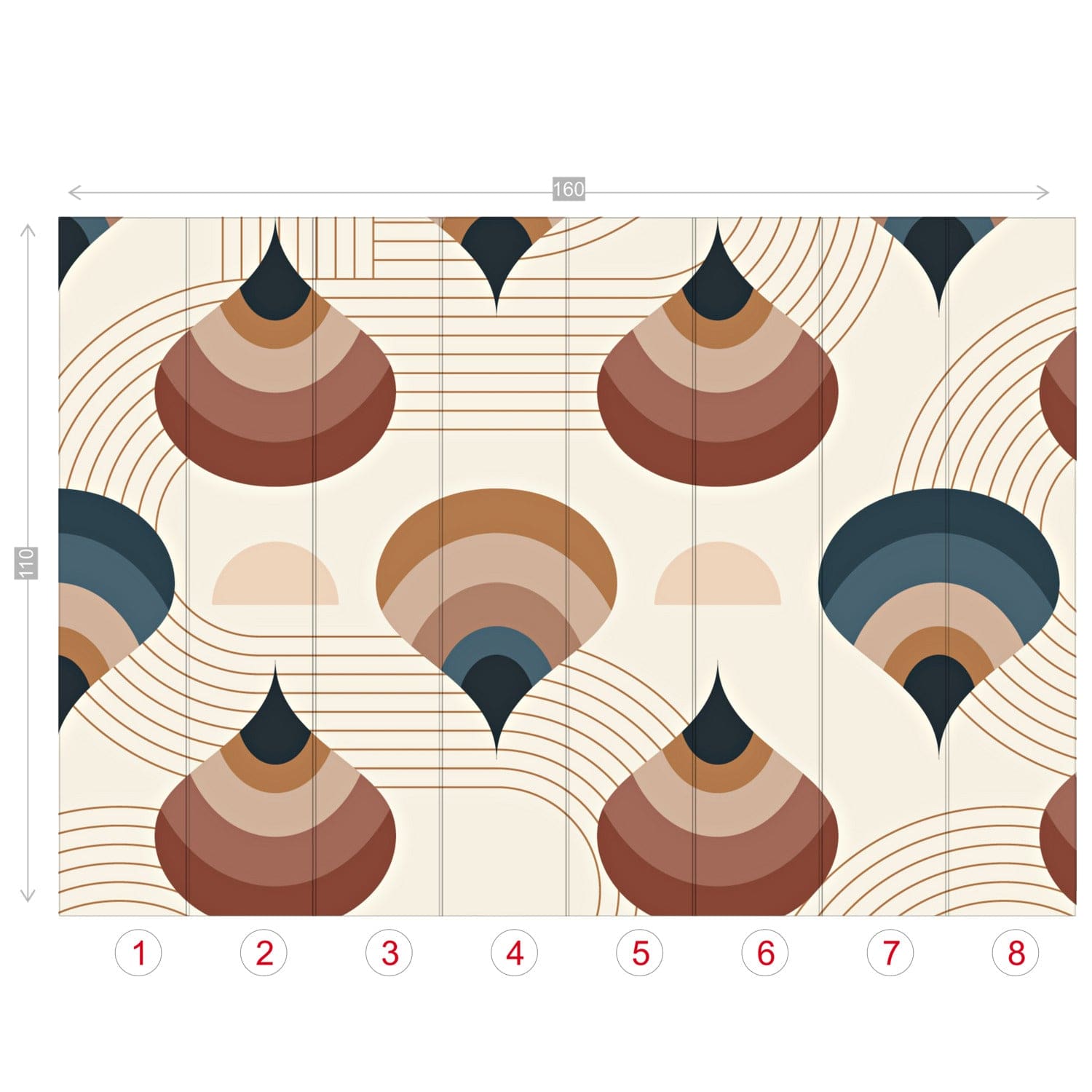 Mid Century Modern, Boho Vibes, Beige Groovy, Eartones, Peel And Stick Wall Murals Wallpaper