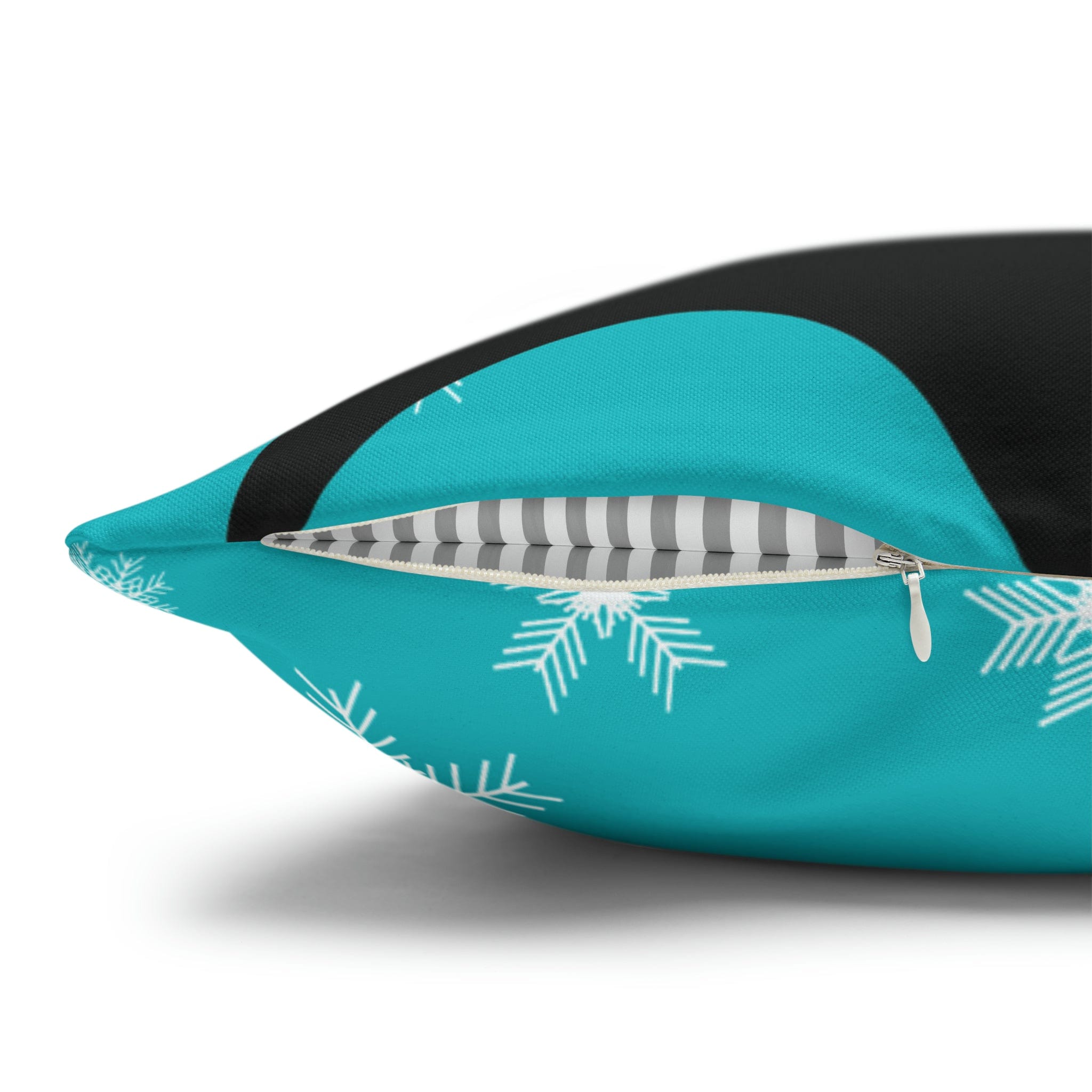 Mid Century Modern Chrismas Pillow Cover, Atomic Kitschy Cat, Snowflakes Pillow Cover, Aqua Blue Holiday MCM Pillow Case Cusion Covers Home Decor