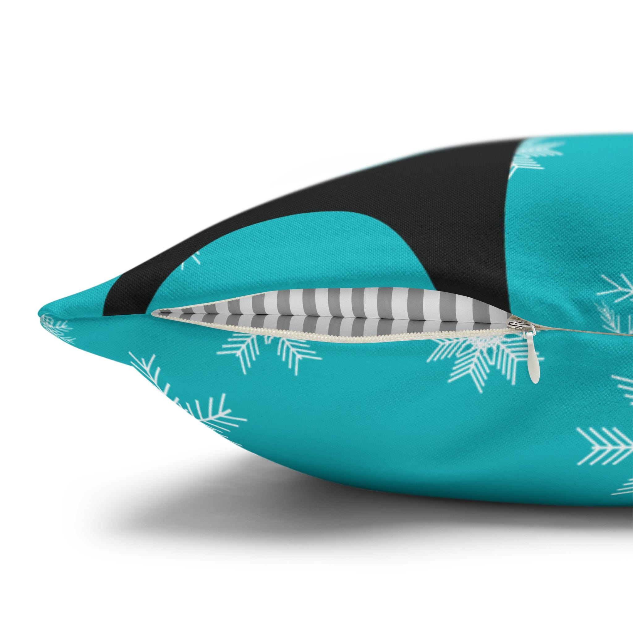 Mid Century Modern Chrismas Pillow Cover, Atomic Kitschy Cat, Snowflakes Pillow Cover, Aqua Blue Holiday MCM Pillow Case Cusion Covers Home Decor