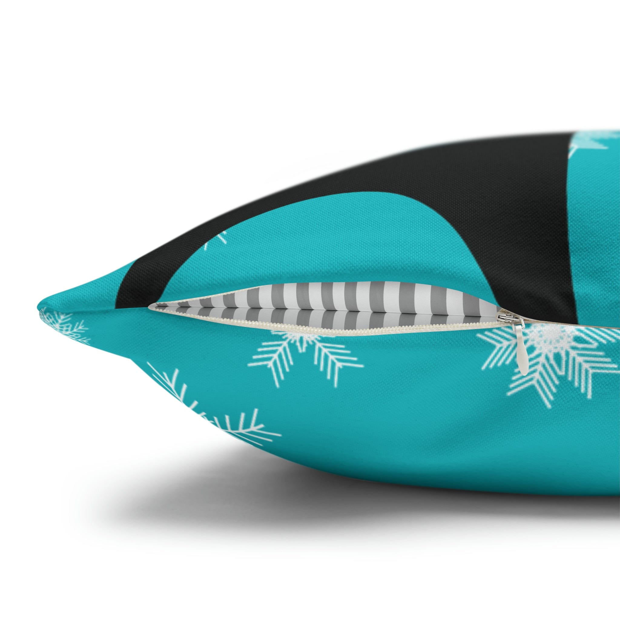 Mid Century Modern Chrismas Pillow Cover, Atomic Kitschy Cat, Snowflakes Pillow Cover, Aqua Blue Holiday MCM Pillow Case Cusion Covers Home Decor