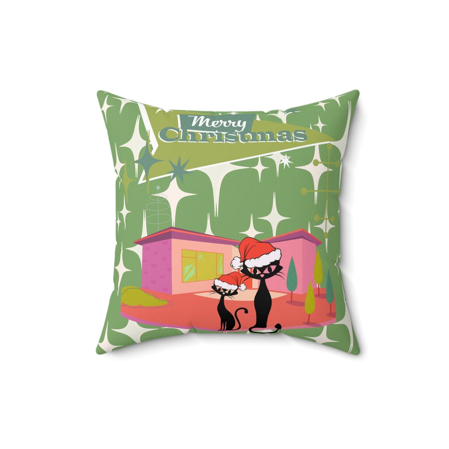Mid Century Modern Christmas Atomic Cat, Kitschy 50&