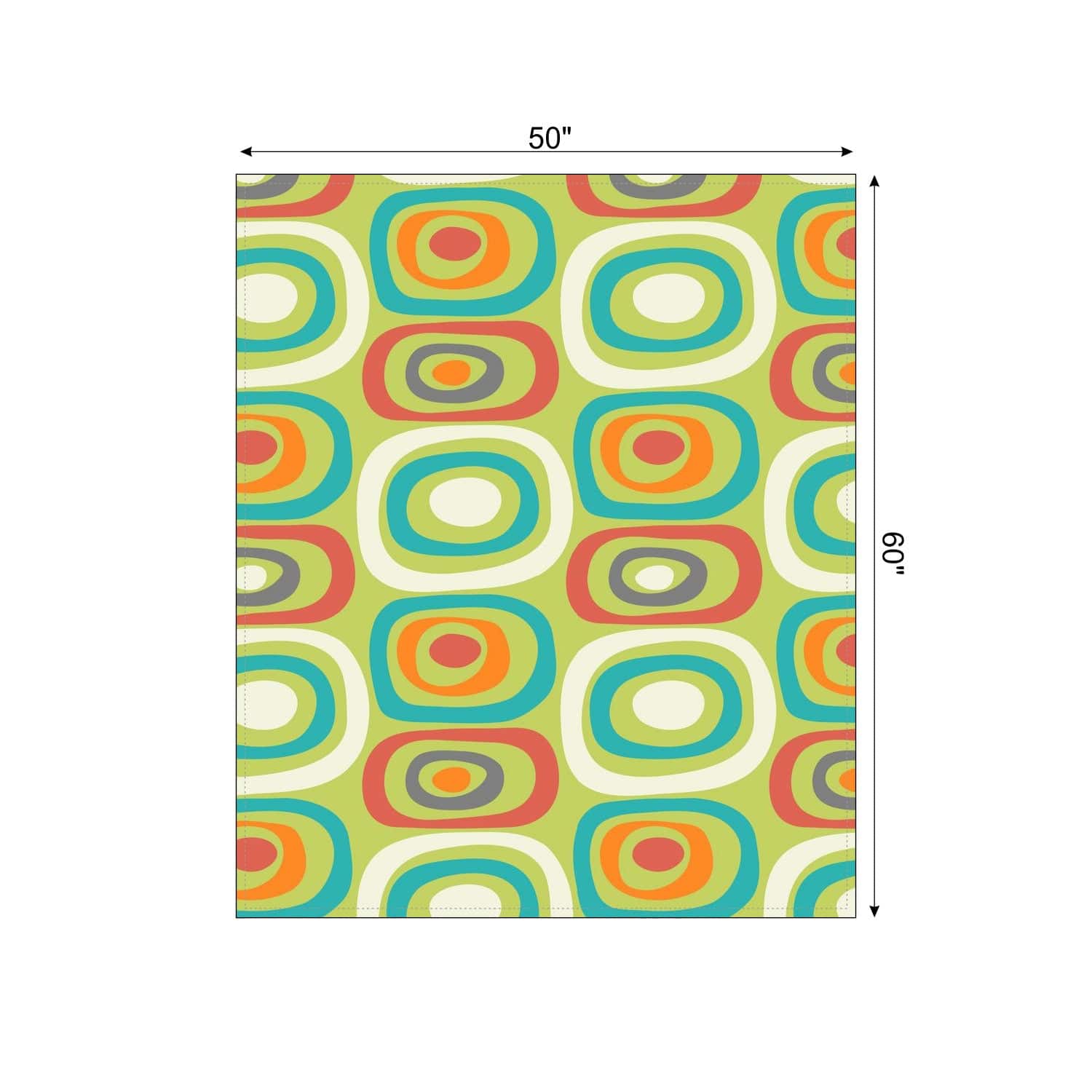 Mid Century Modern, Geometric Mod Green, Orange, Teal, Funky Fun Minky Blanket Blankets