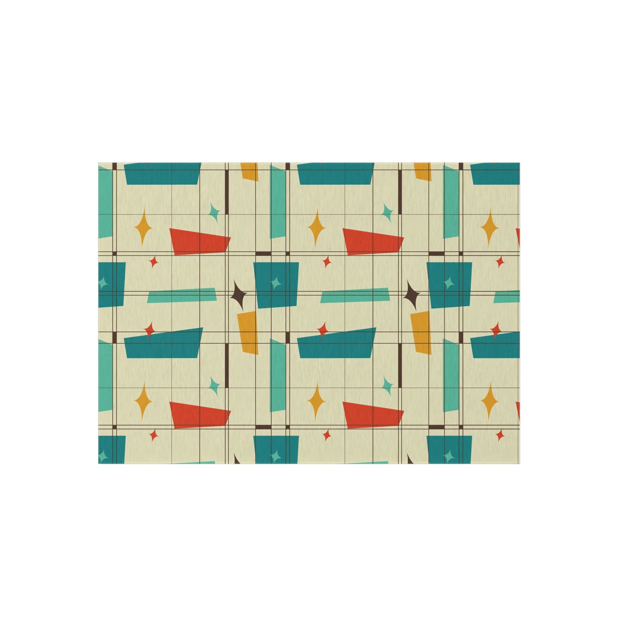 Mid Century Modern, Indoor, Outdoor Rug, Geometric Squares, Mid Mod Palm Spring Cali Home Decor Home Decor