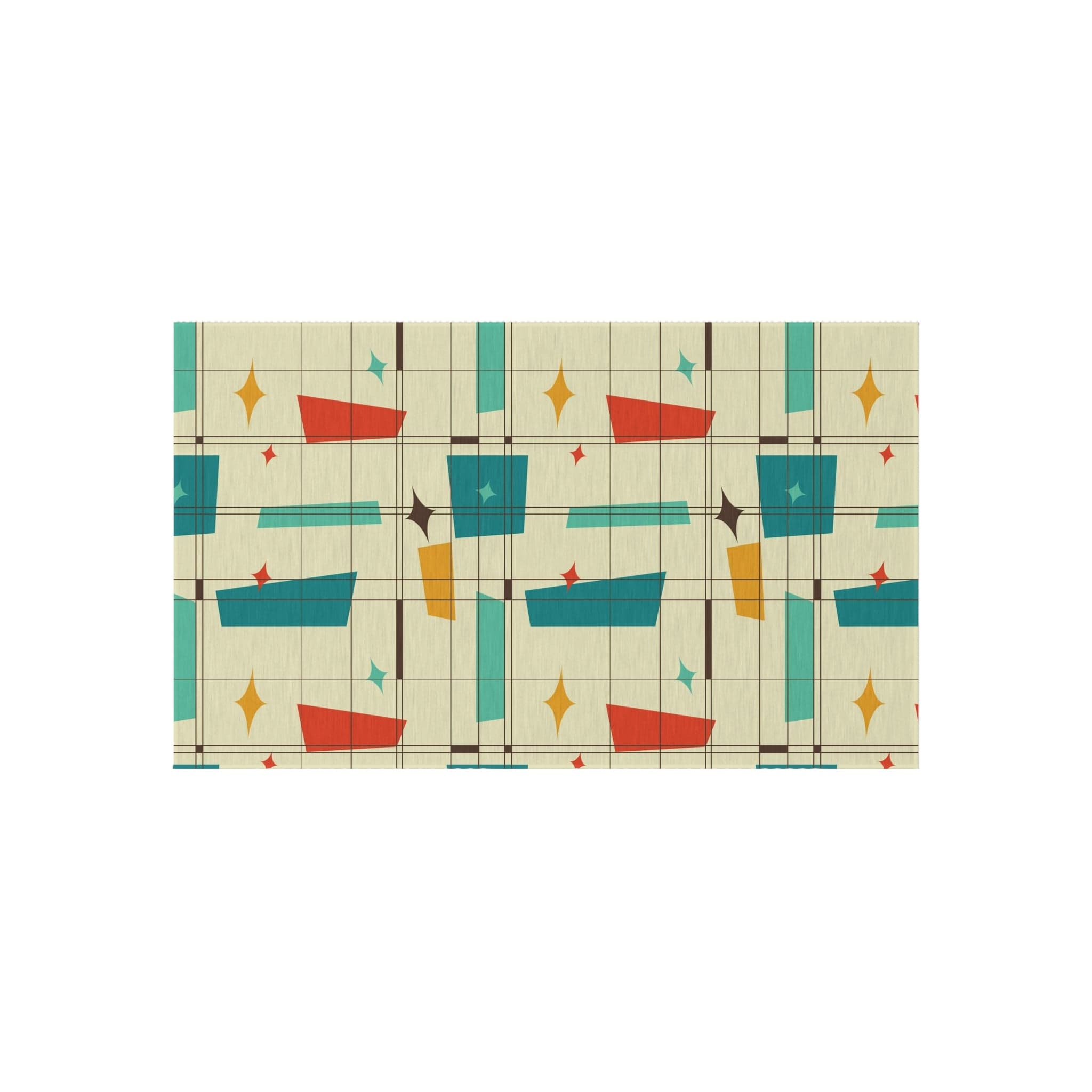 Mid Century Modern, Indoor, Outdoor Rug, Geometric Squares, Mid Mod Palm Spring Cali Home Decor Home Decor