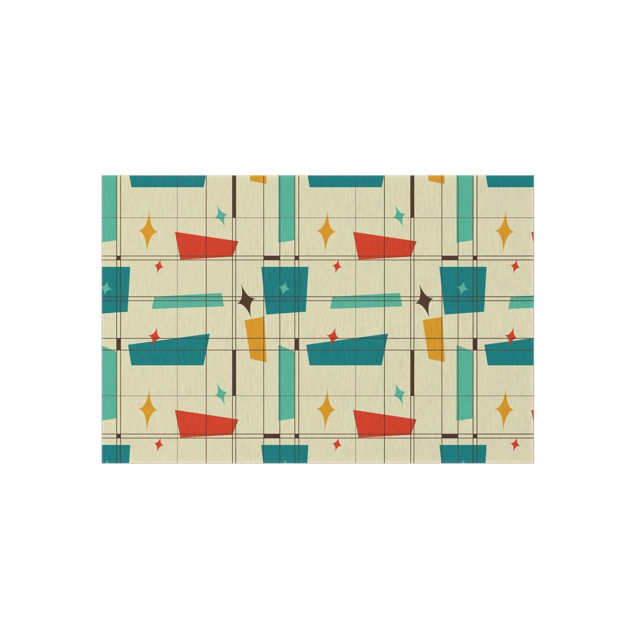 Mid Century Modern, Indoor, Outdoor Rug, Geometric Squares, Mid Mod Palm Spring Cali Home Decor Home Decor