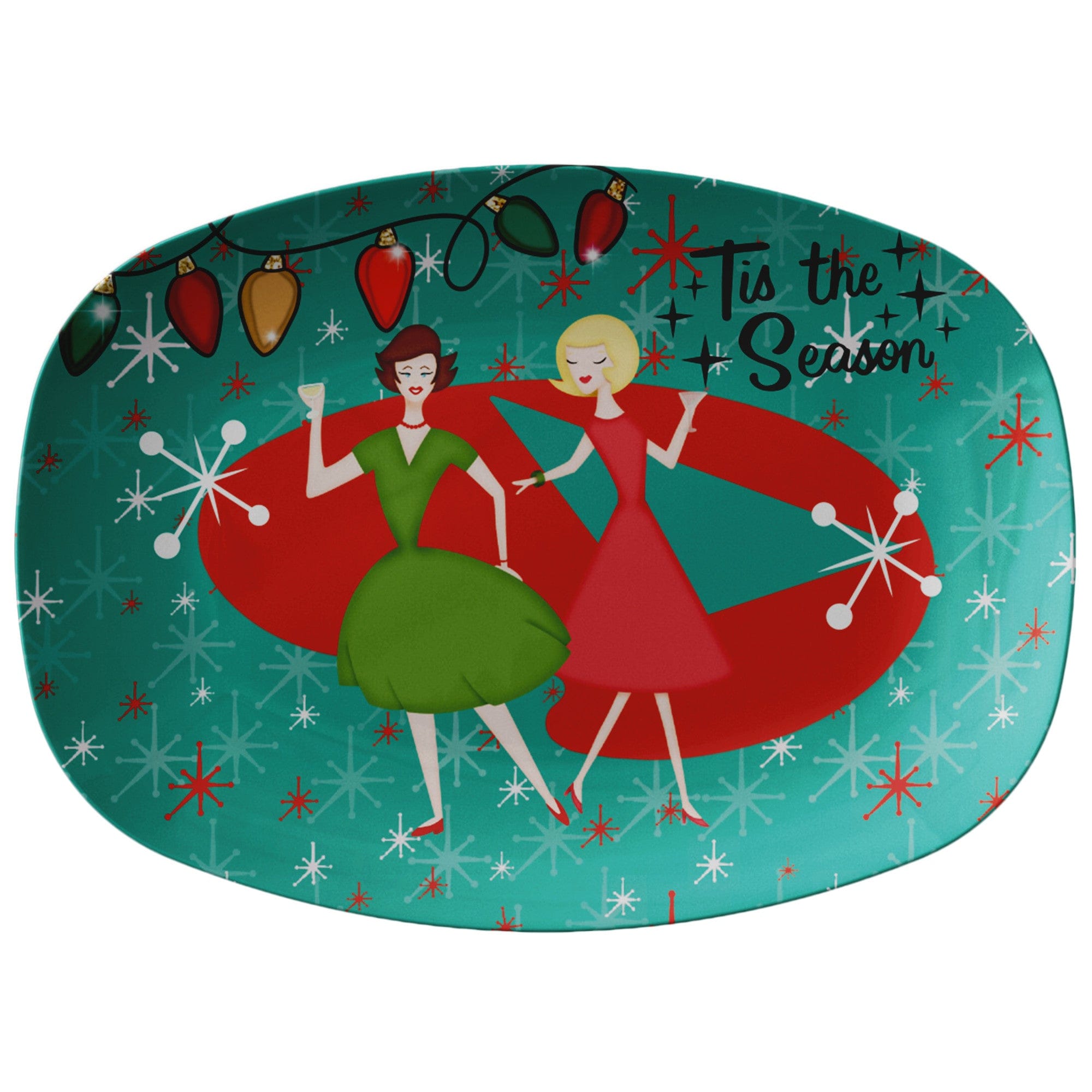 Mid Century Modern Party Platter Gift For Women Couples, Lesbian Christmas Gifts, Retro Party Kitchenware