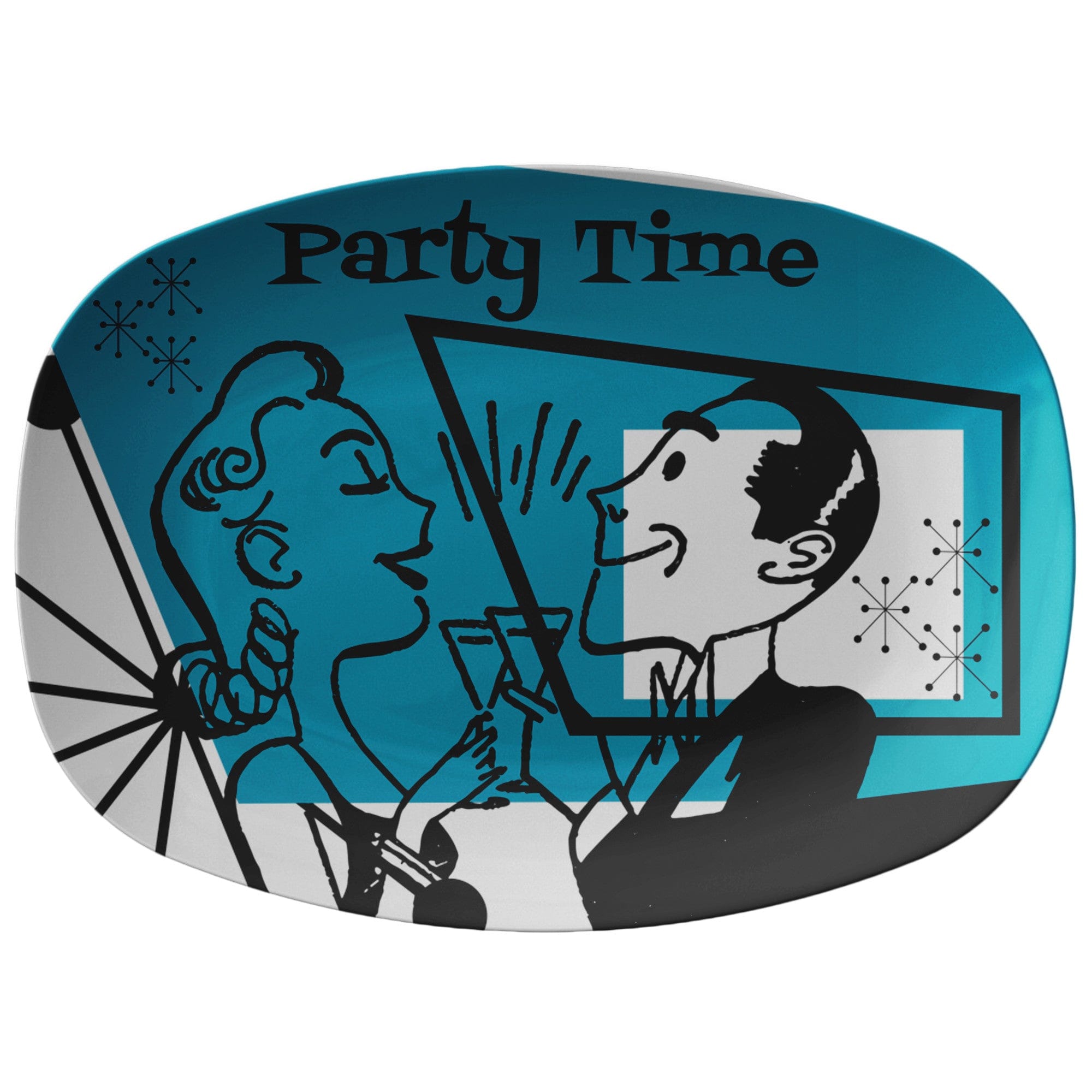 Mid Century Modern, Retro Party Time Platter Kitchenware