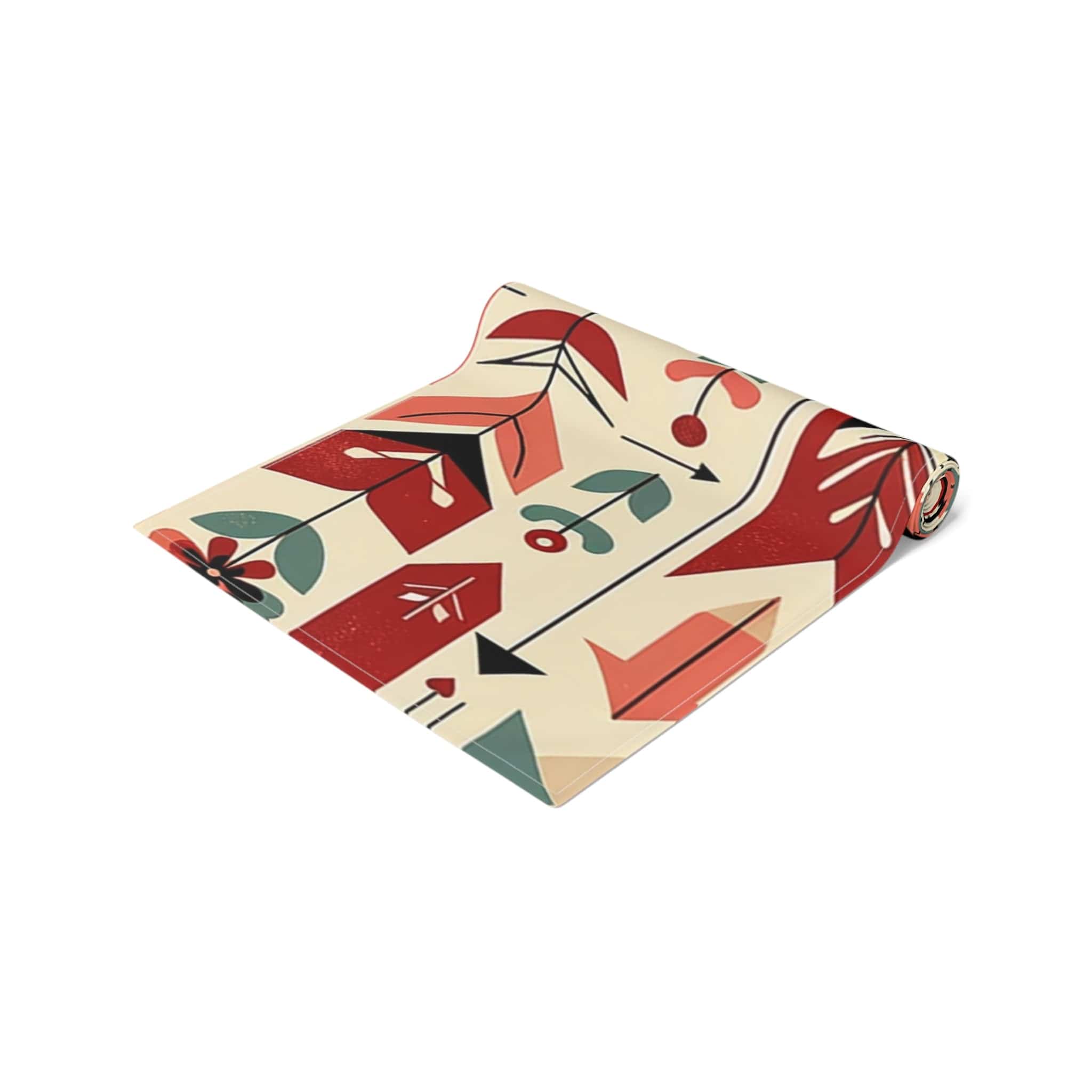 Mid Century Modern, Scandi Flower, Modern Danish Design, Vintage Inspired Table Runner (Cotton, Poly) Home Decor