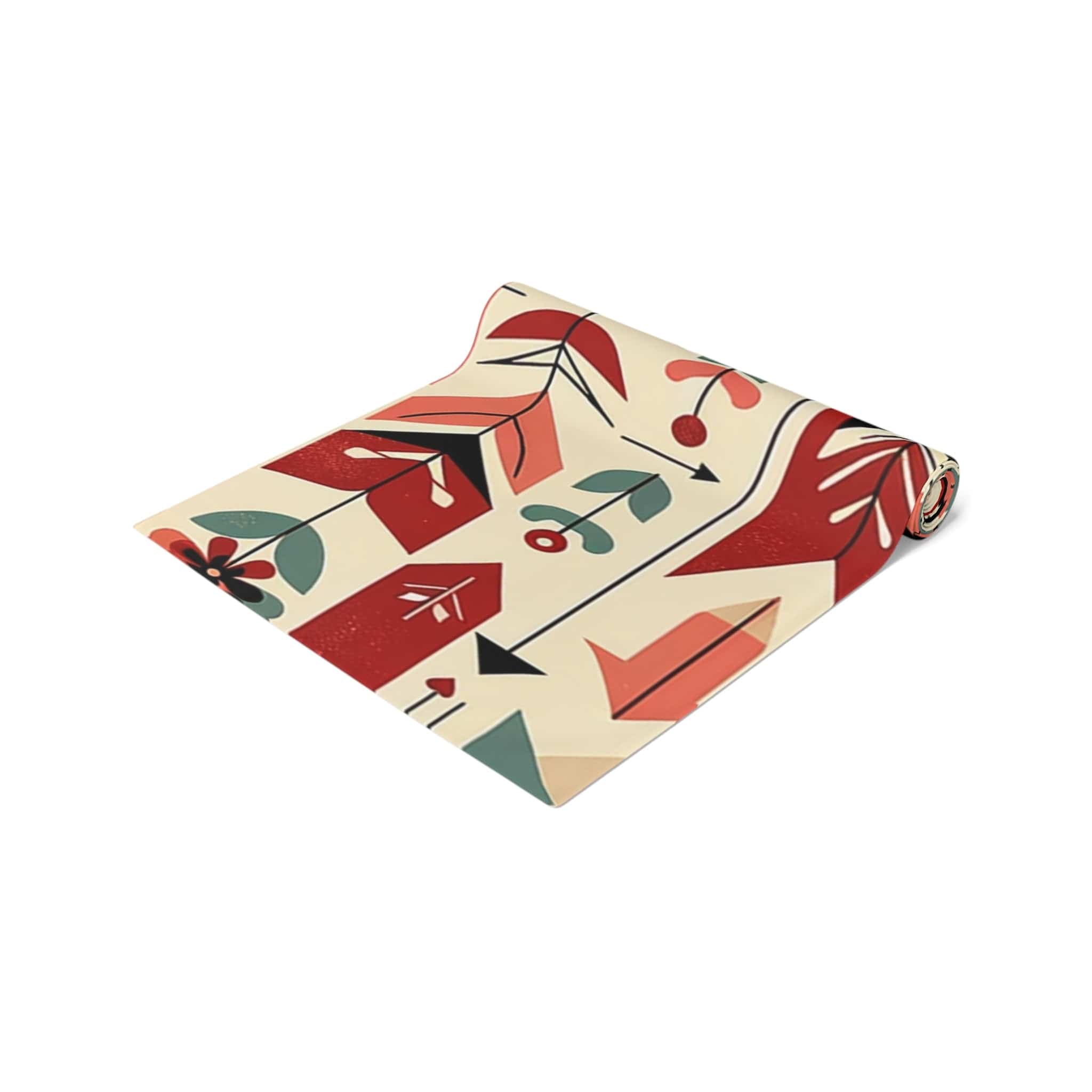 Mid Century Modern, Scandi Flower, Modern Danish Design, Vintage Inspired Table Runner (Cotton, Poly) Home Decor