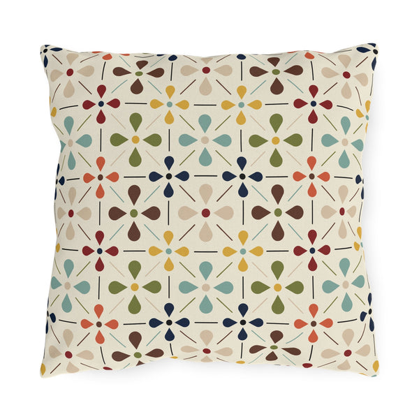 Mid Century Modern Scandi Modern Danish Flower Outdoor Pillows
